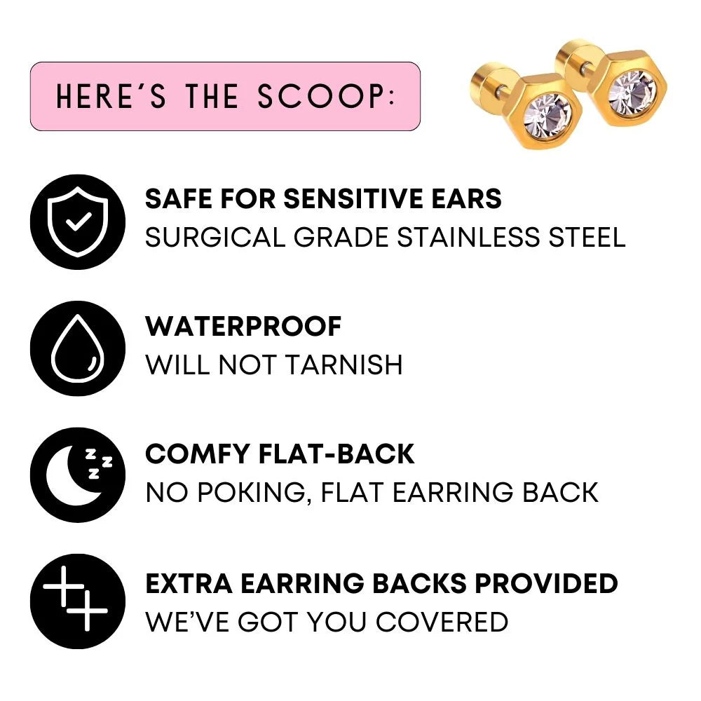 The Nora Heart Flatback Stud [Linny Co]