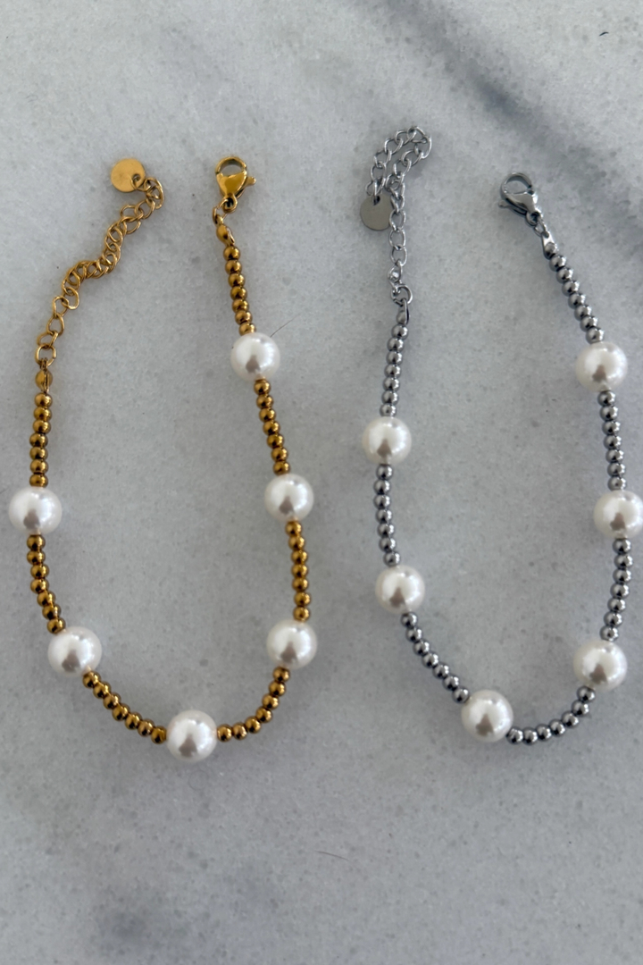 The Pearl Beaded Bracelet - Gold