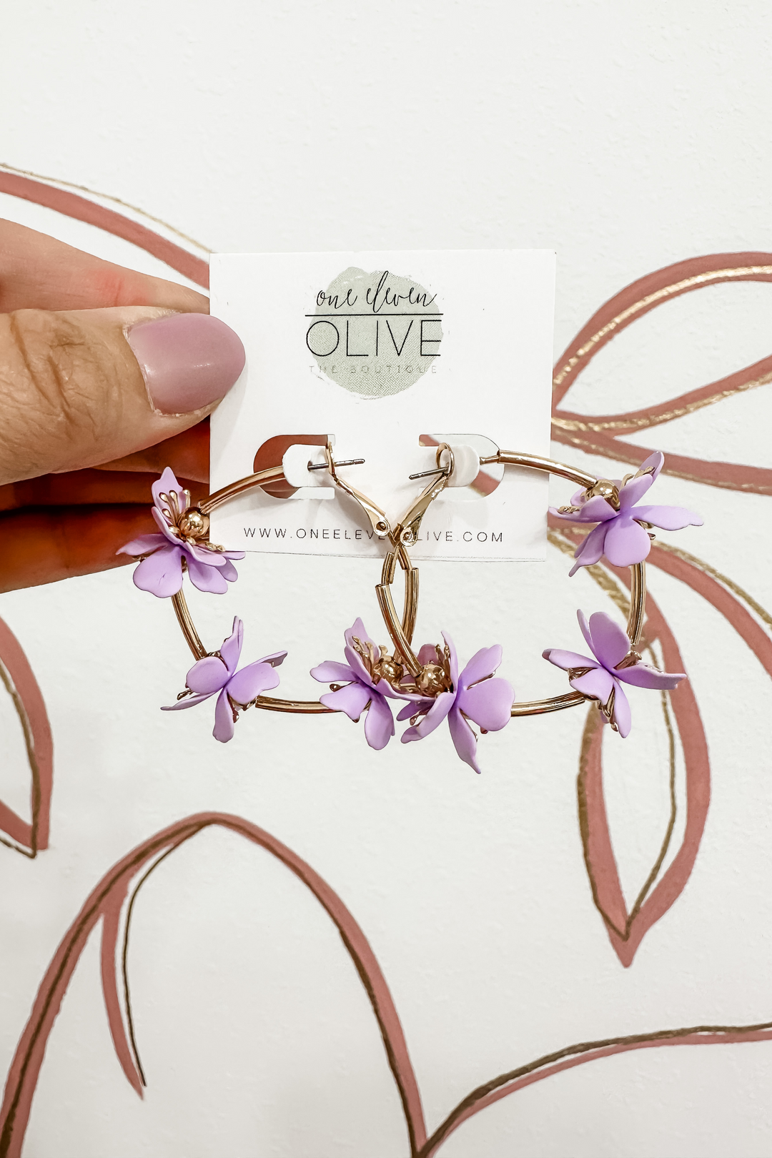 The Purple & Gold Floral Hoops