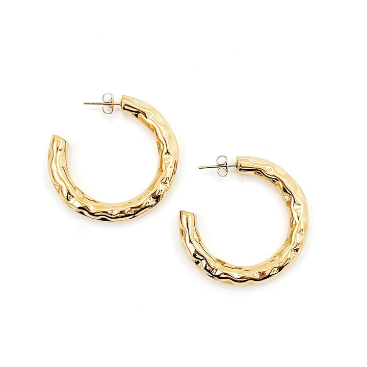 The Elondo Hammered Hoop Earrings