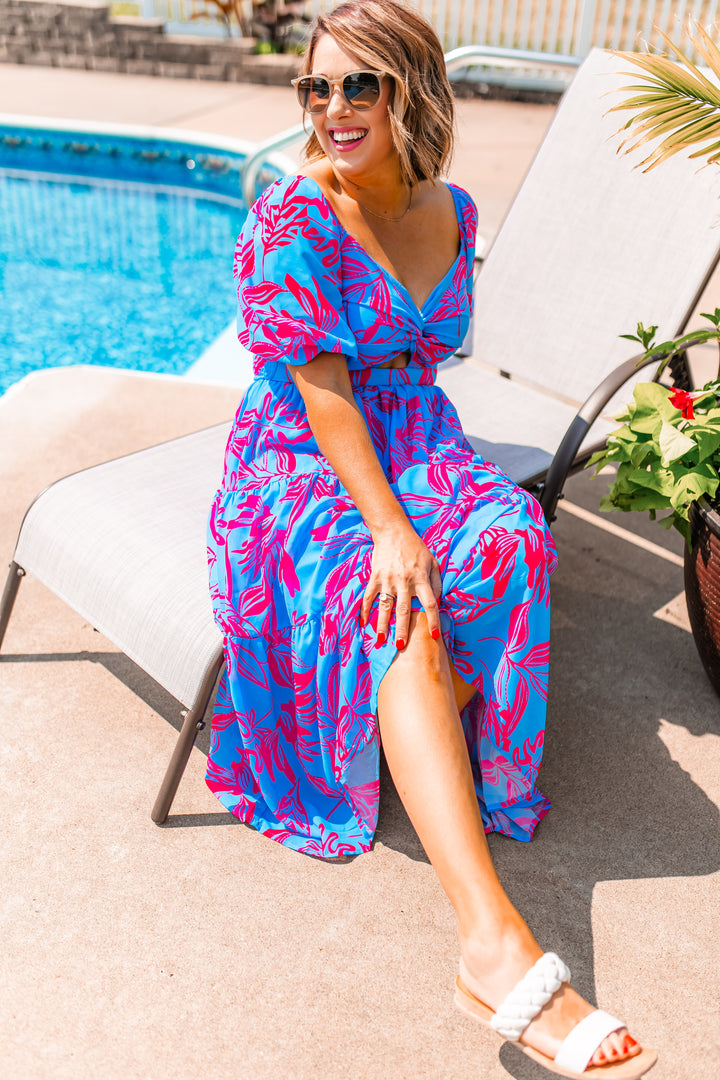 The Coral Reef Floral Midi Dress