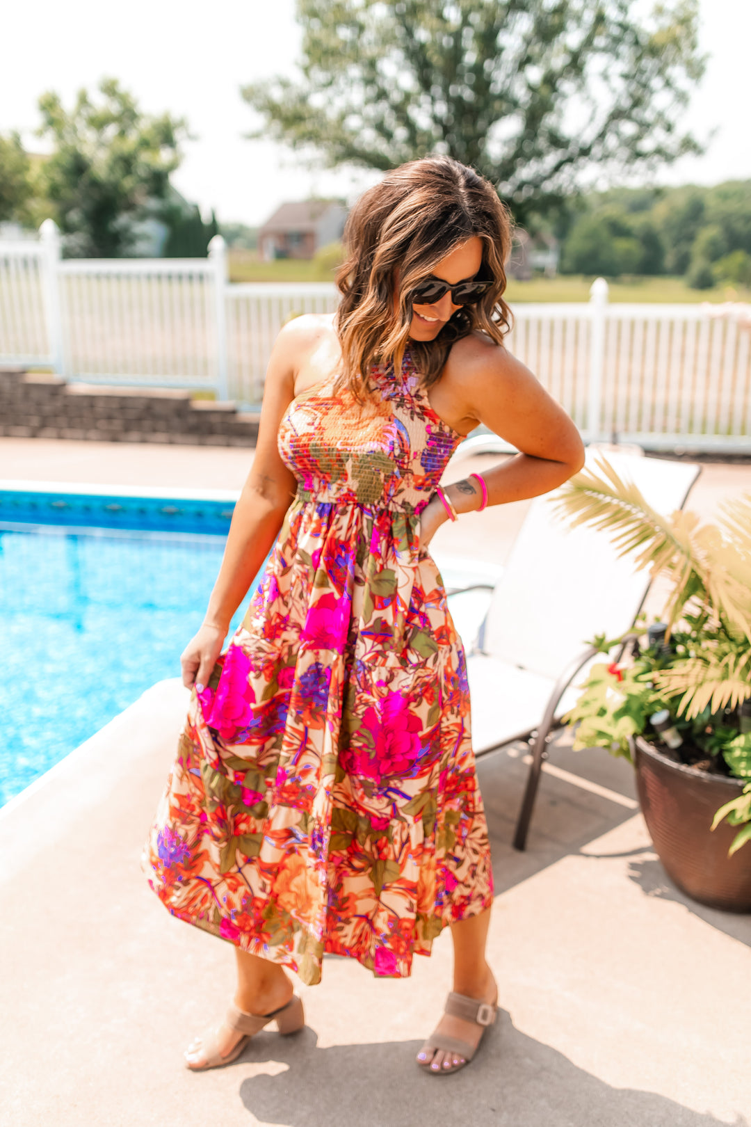 The Pacific Sun Floral Cutout Dress