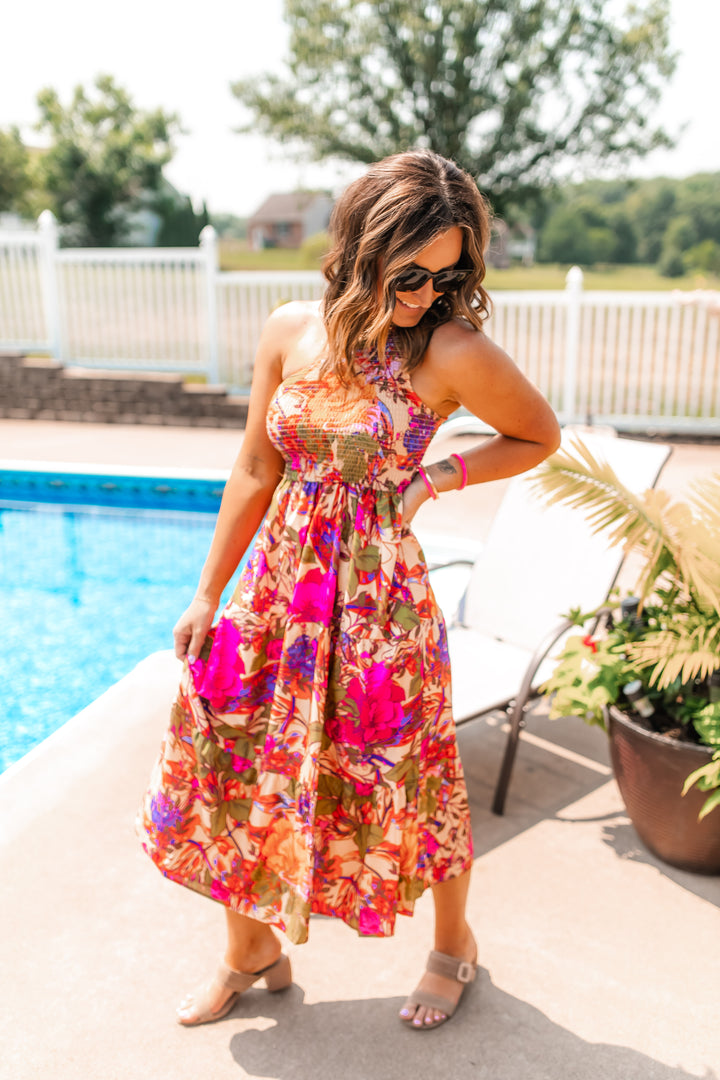 The Pacific Sun Floral Cutout Dress