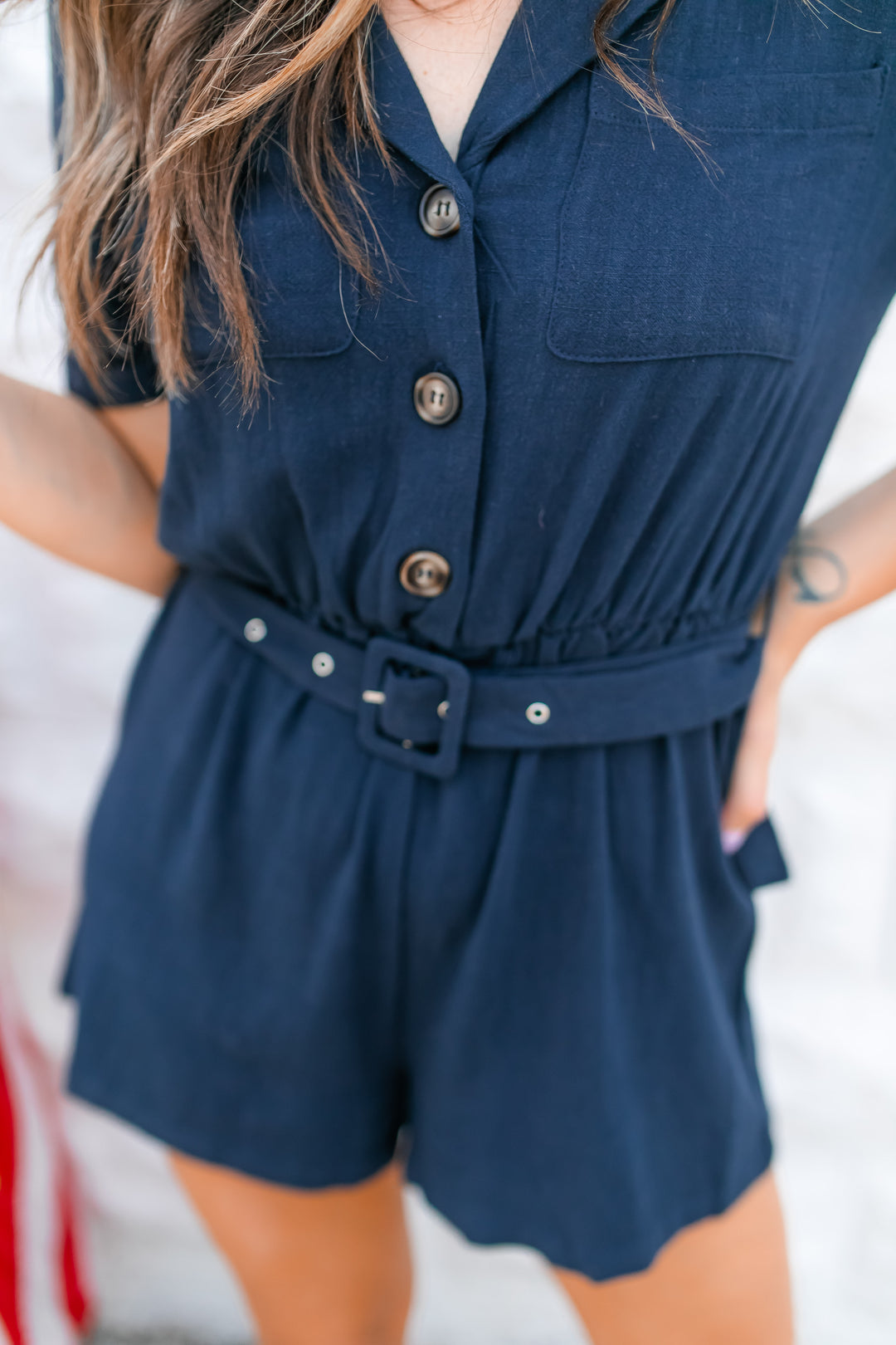 The Summer Daze Romper - Navy