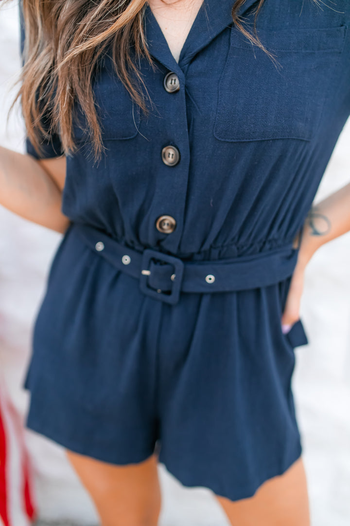 The Summer Daze Romper - Navy