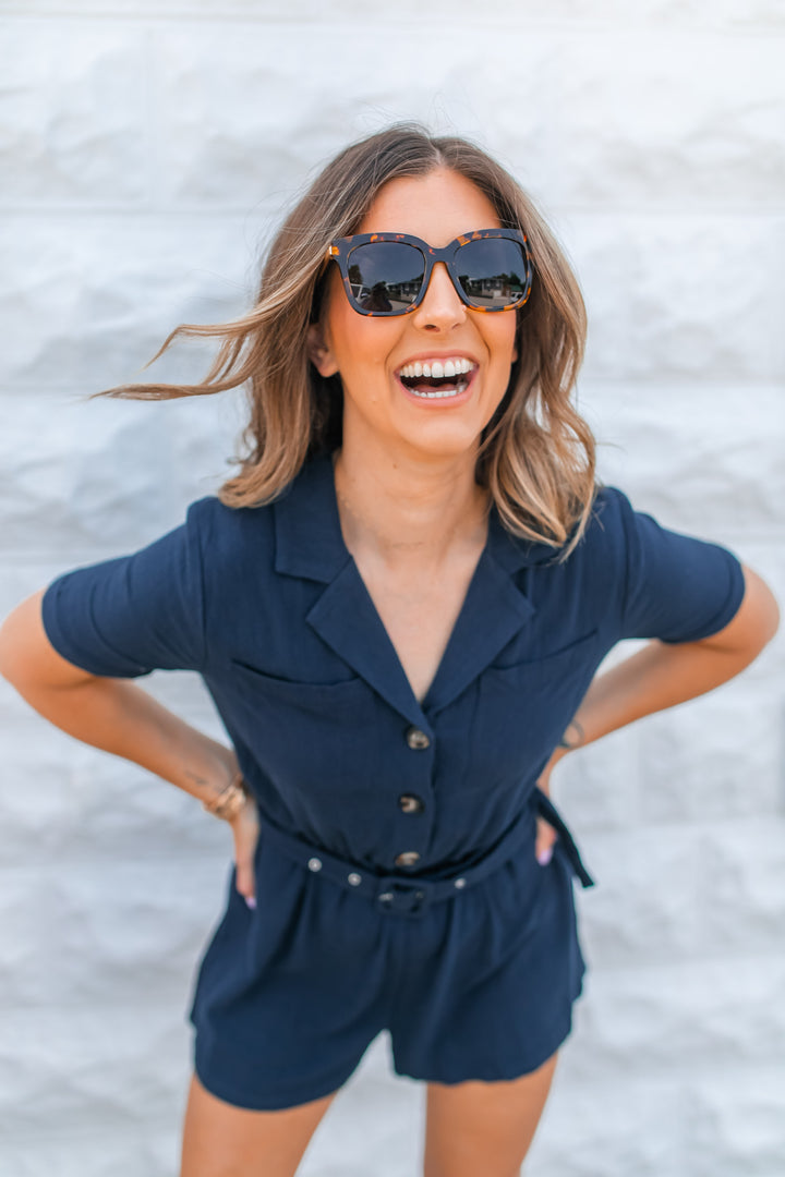 The Summer Daze Romper - Navy