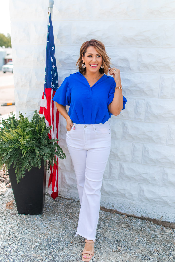 The Charleston Blouse - Blue