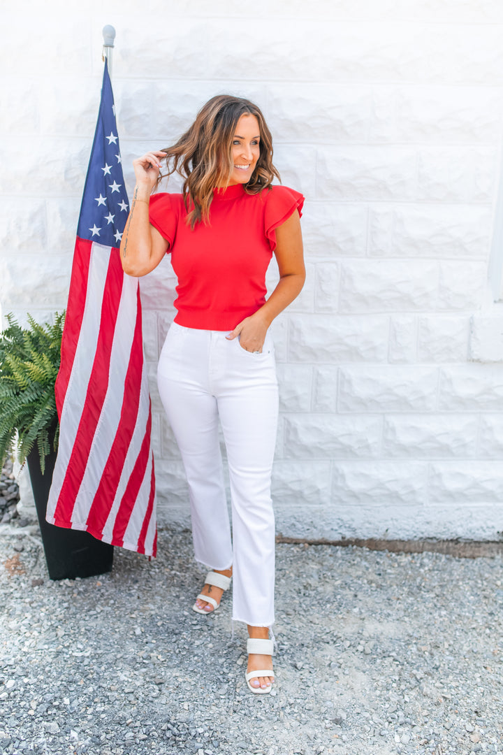The Santa Cruz Sweater Top - Red