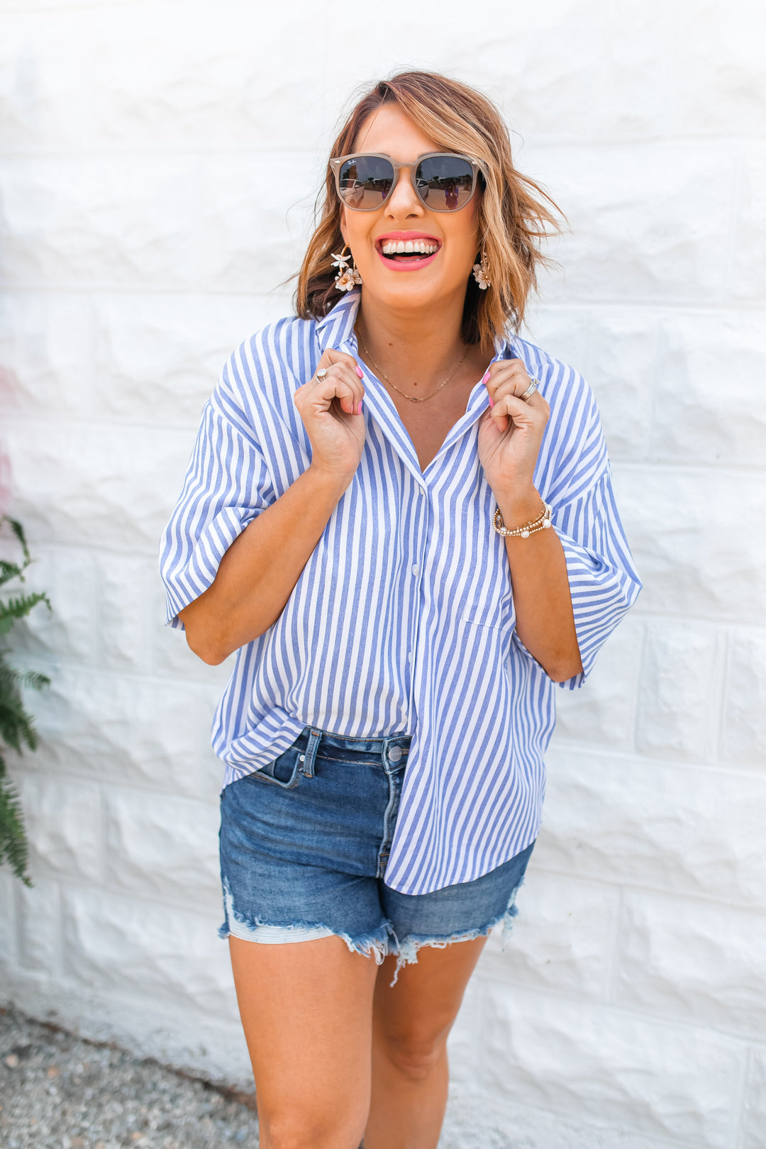The Liberty Striped Top - Blue/White