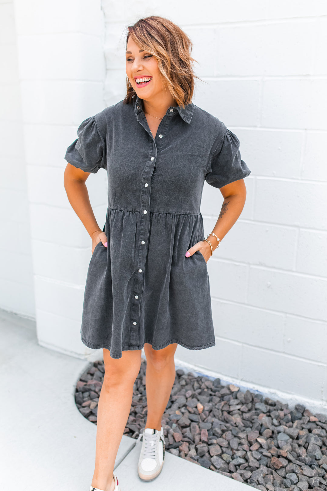 The Candace Black Denim Dress