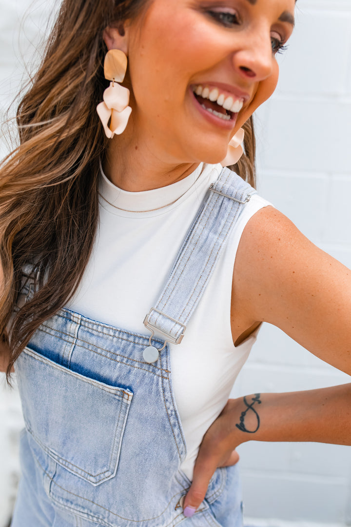 The Millie Mockneck Tank - White