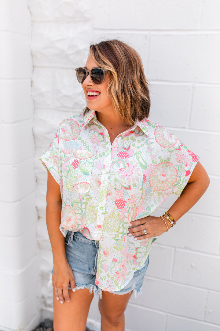 The Karina Floral Button Up