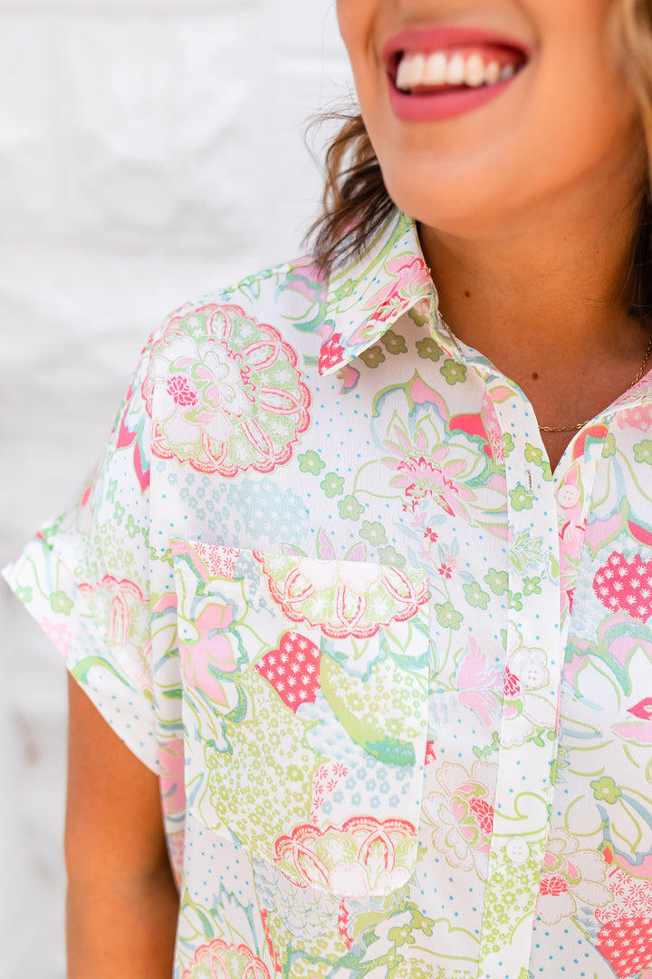 The Karina Floral Button Up