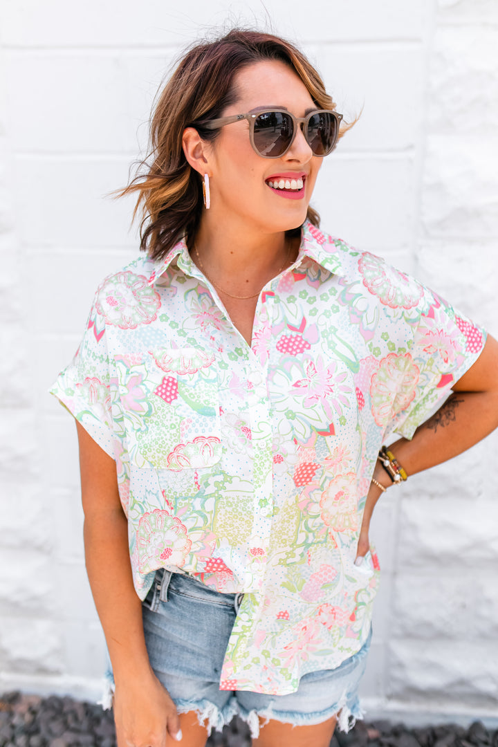 The Karina Floral Button Up
