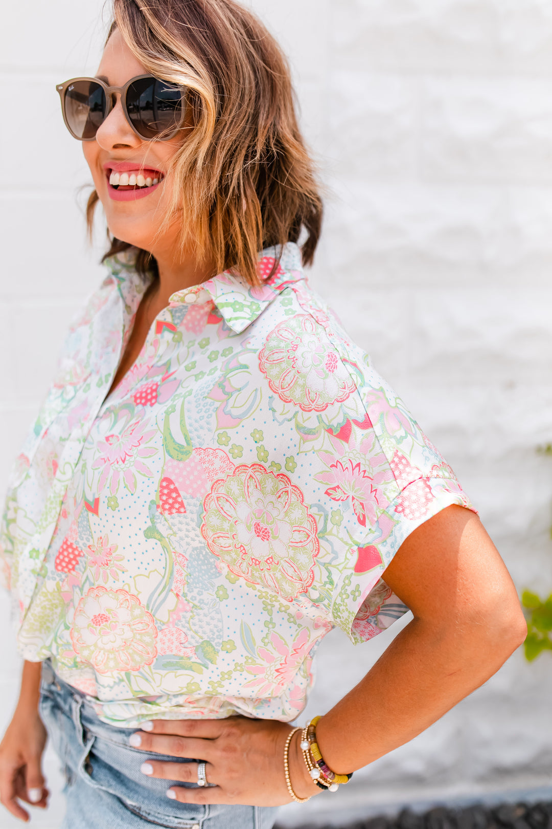 The Karina Floral Button Up