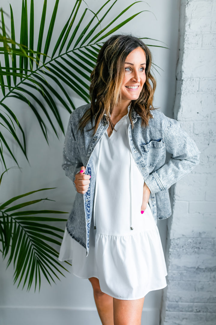 The Vida Ruffle Dress - White