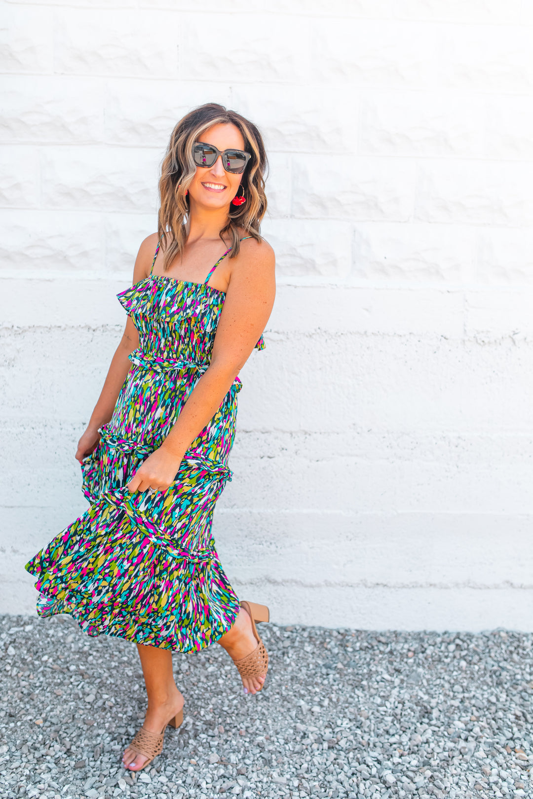 The Luna Colorful Midi Dress