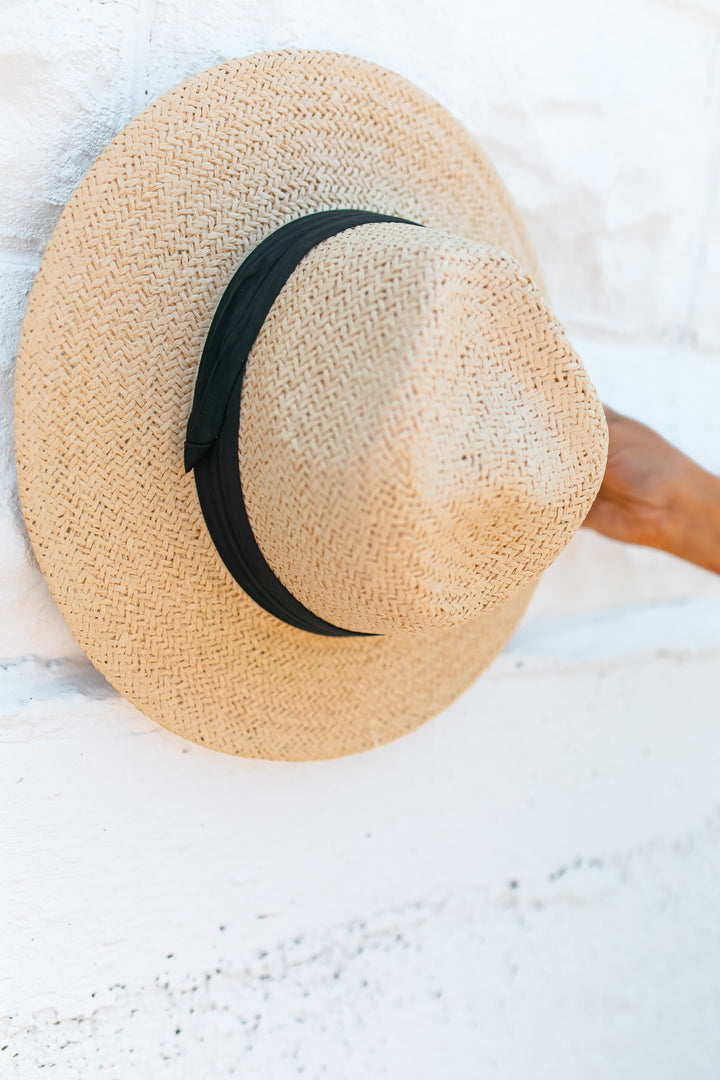 The On Vacay Black Tie Straw Hat