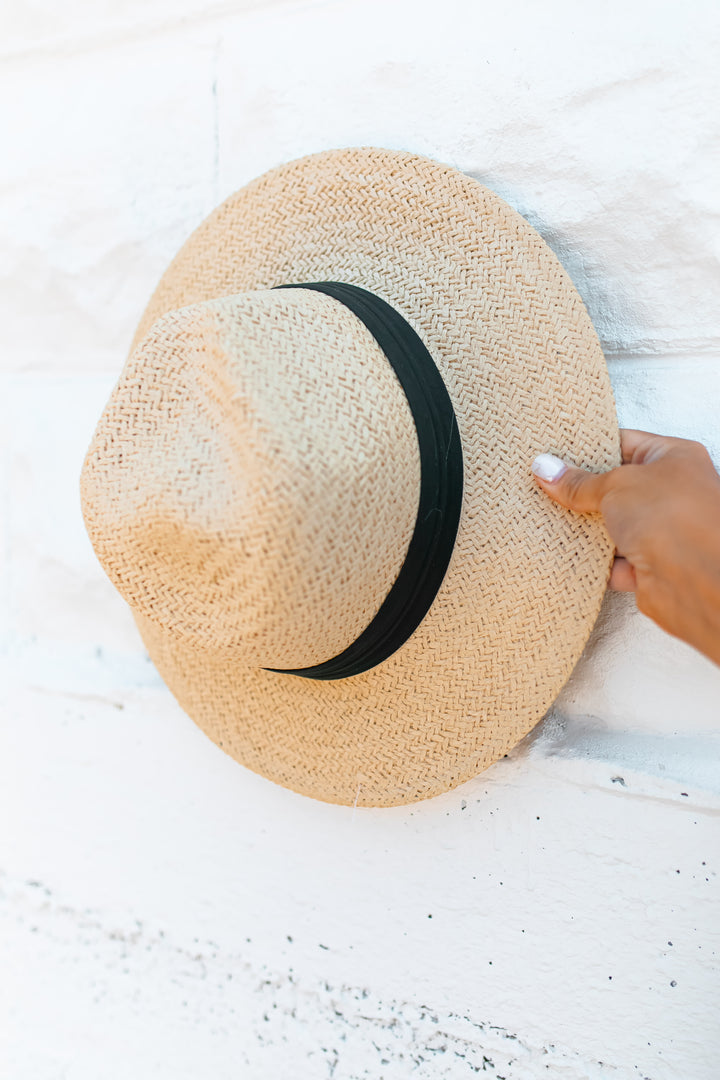 The On Vacay Black Tie Straw Hat