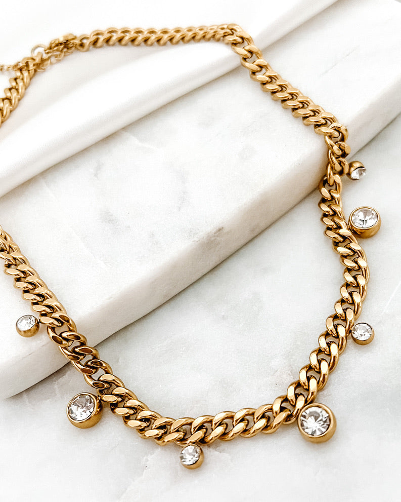 The Chloe Crystal Cuban Chain Necklace