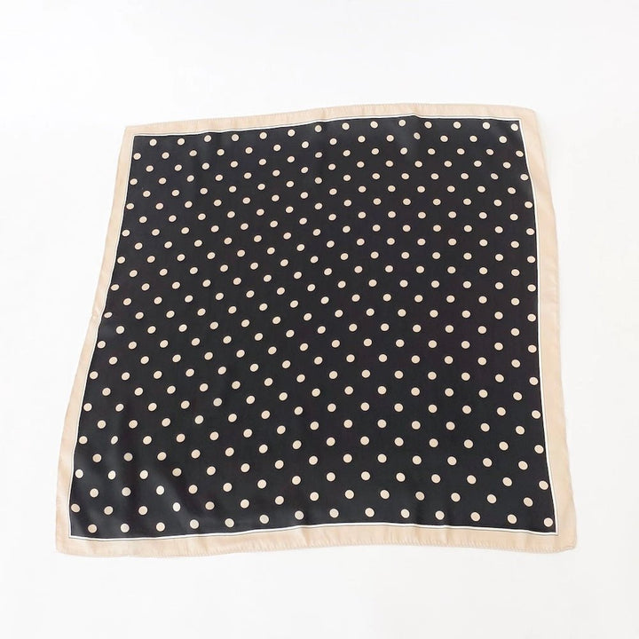 The Black Polka Dot Square Scarf - One Eleven Olive Boutique
