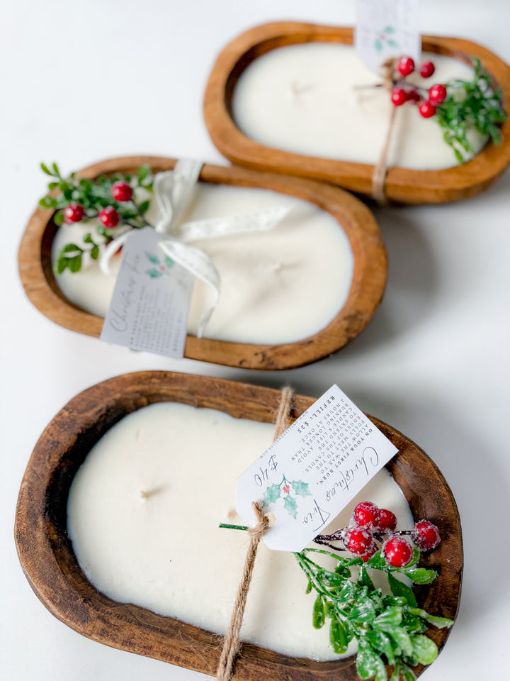 The Christmas Trio Dough Bowl Candle