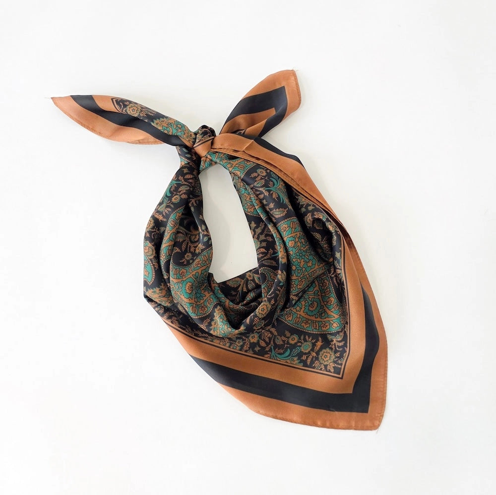 The Green Paisley Square Scarf
