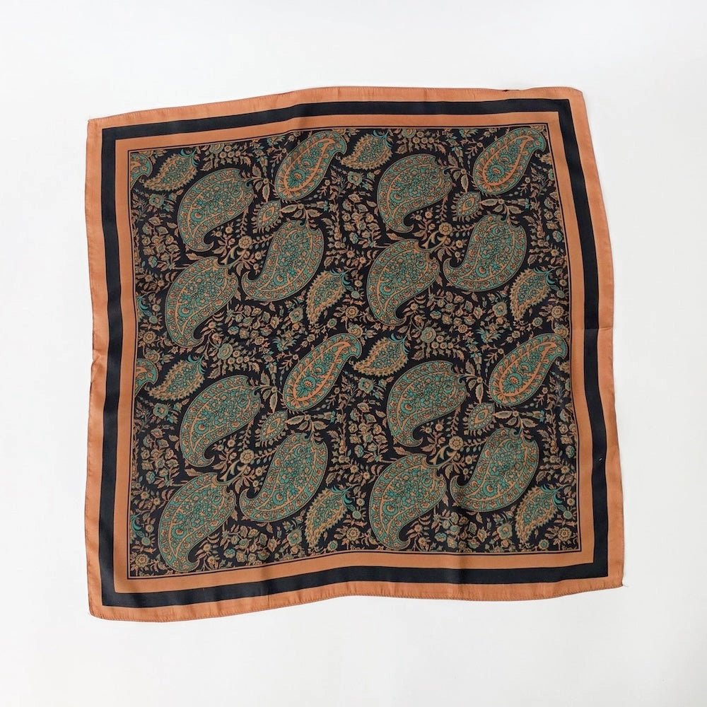The Green Paisley Square Scarf - One Eleven Olive Boutique
