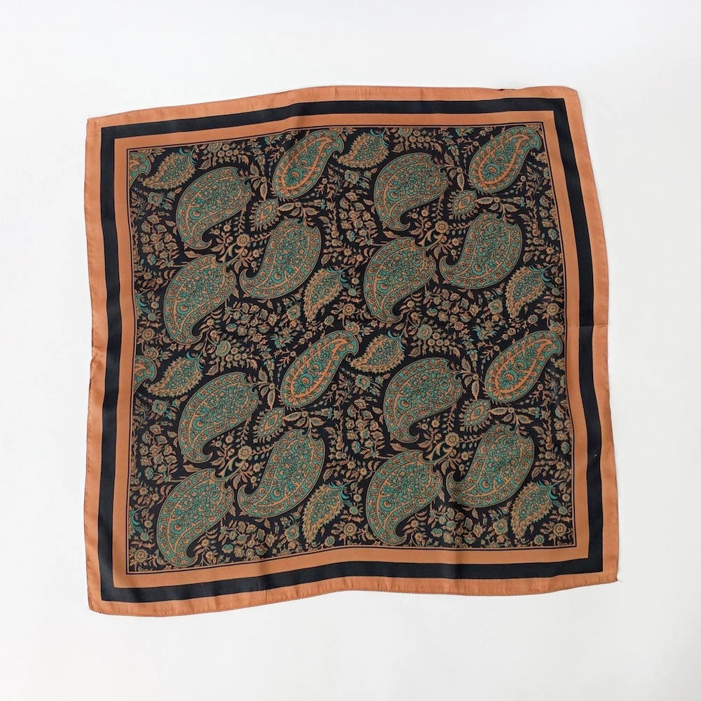 The Green Paisley Square Scarf