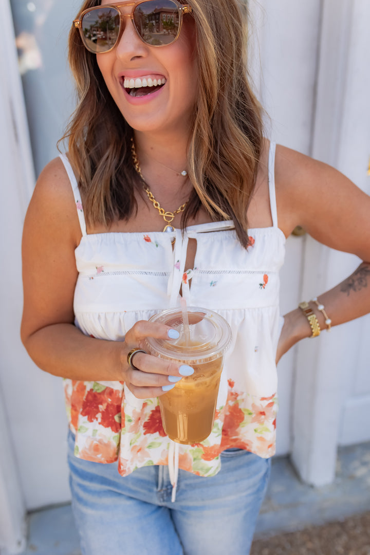 The Petal Darling Tie Tank - One Eleven Olive Boutique