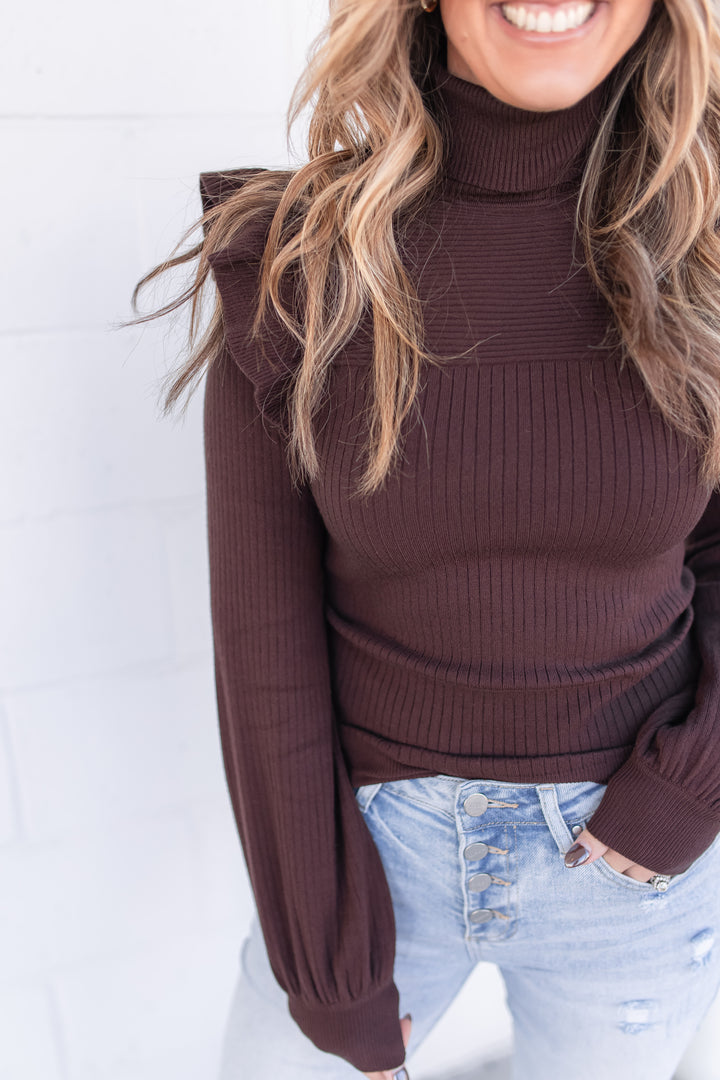 The Sherwood Sweater Top - Chocolate