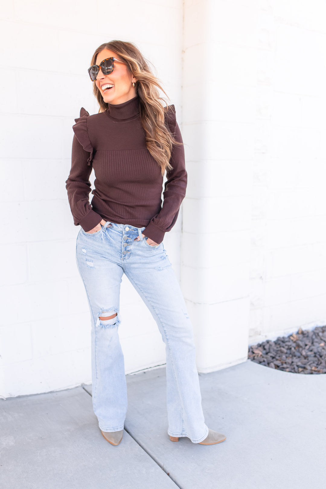 The Sherwood Sweater Top - Chocolate