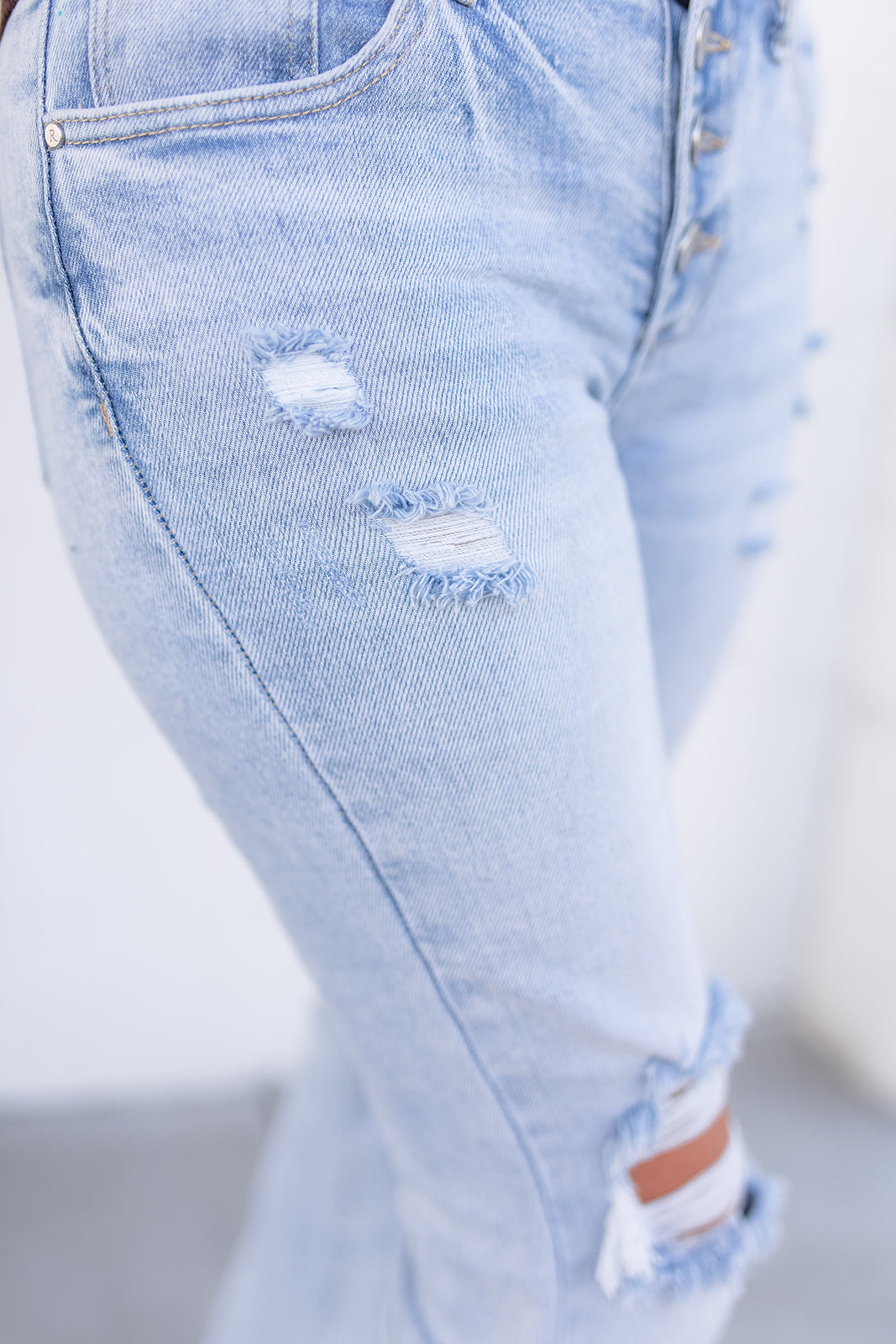 The Dallas Mid Rise Button Flares