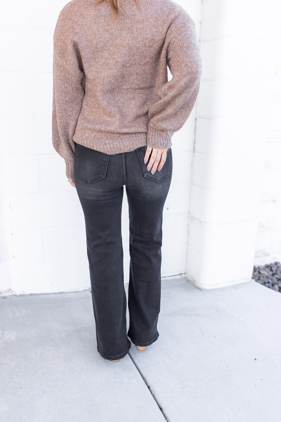 The Hallie High Rise Wide Leg Black Jeans