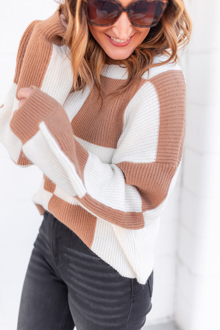 The Been There Checkered Sweater - Tan