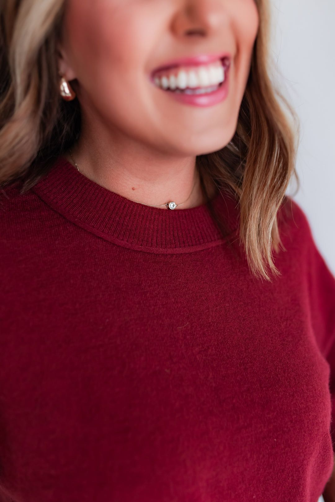 The Refined Sweater Top - Wine