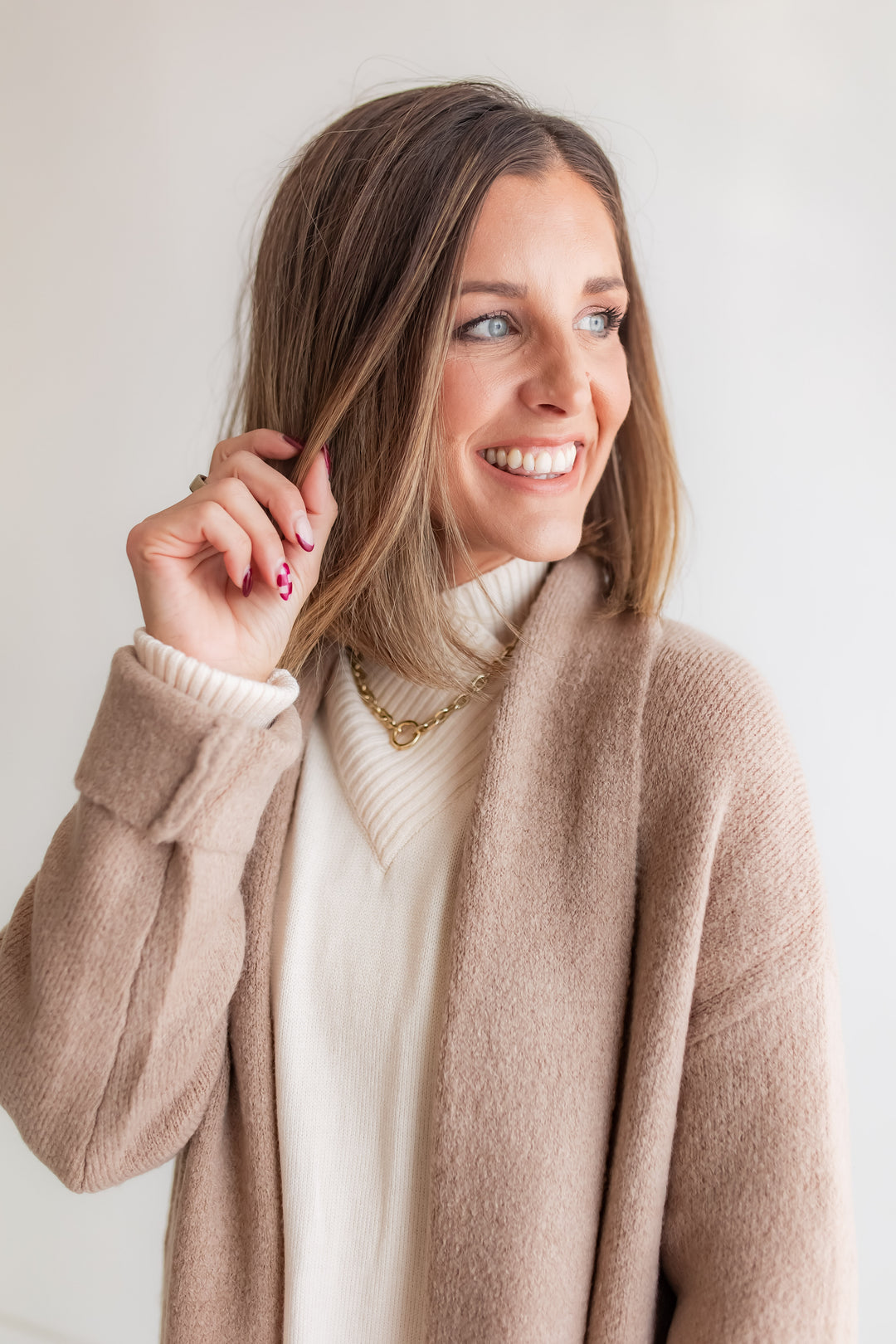 The Lana Duster Cardigan - Taupe