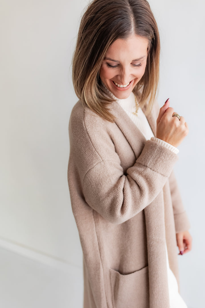 The Lana Duster Cardigan - Taupe