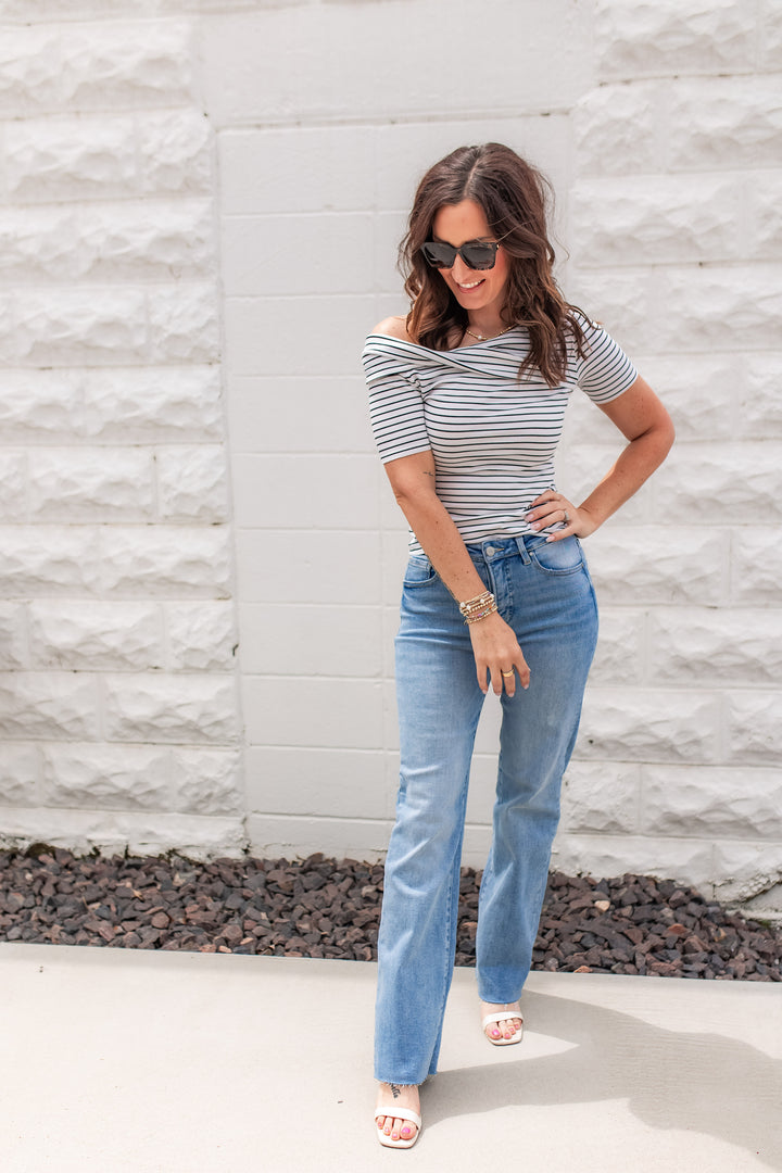 The Tandom Twist Top - Black Stripe
