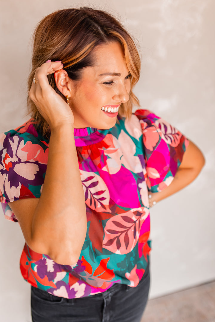 The Sittin' Pretty Floral Blouse by THML