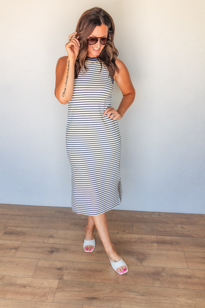 The Carolina Striped Midi Dress