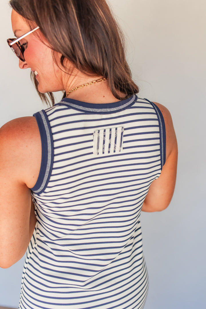 The Carolina Striped Midi Dress