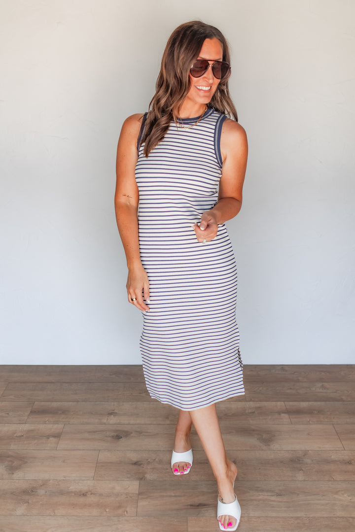 The Carolina Striped Midi Dress