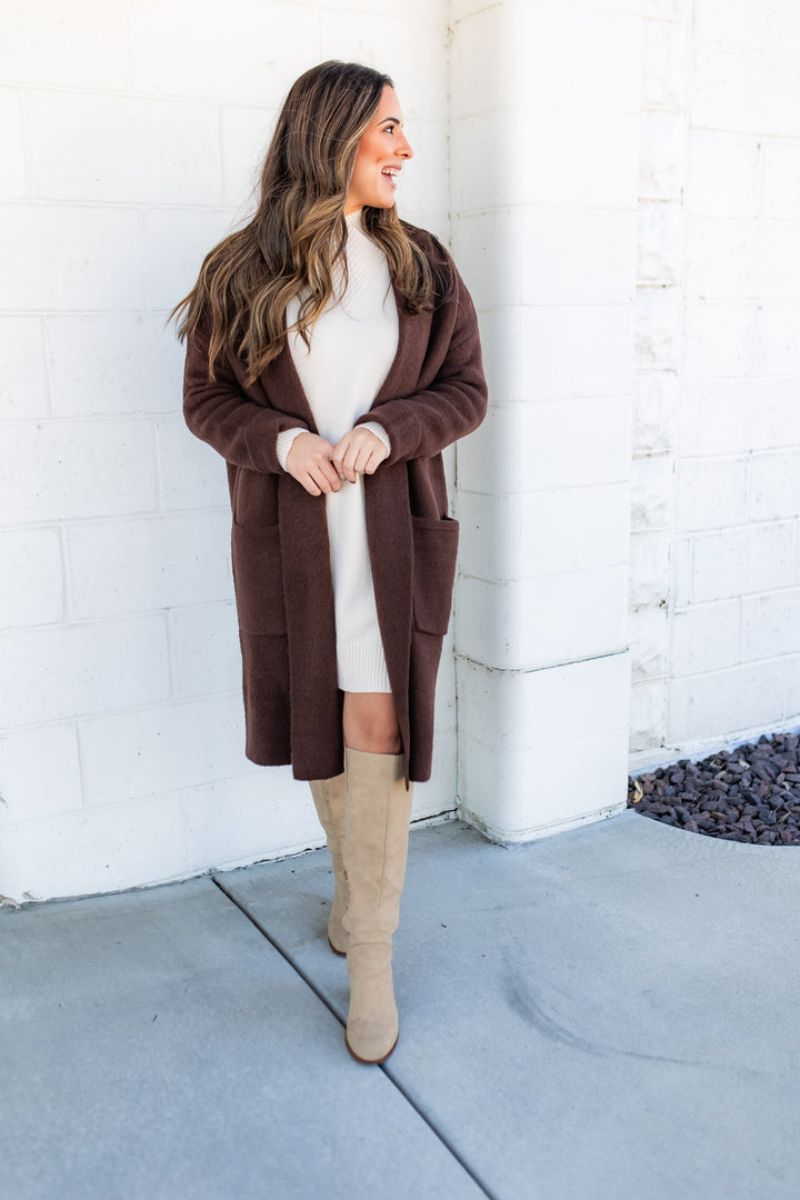The Lana Duster Cardigan - Chocolate