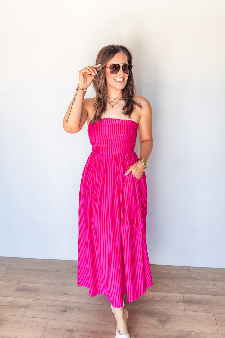 The Paradise Pink Midi Dress
