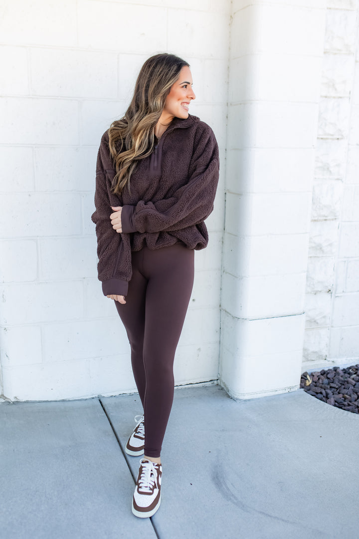 The Stick Season Sherpa Pullover - Brown