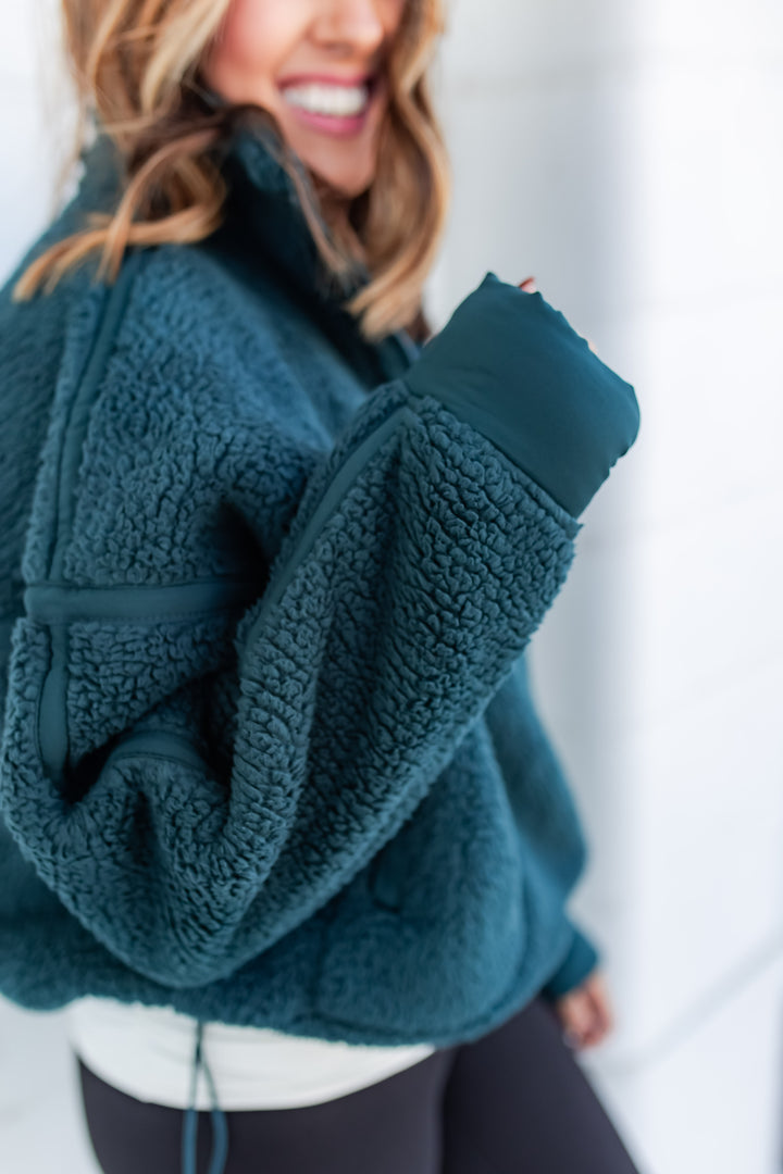 The Stick Season Sherpa Pullover - Green