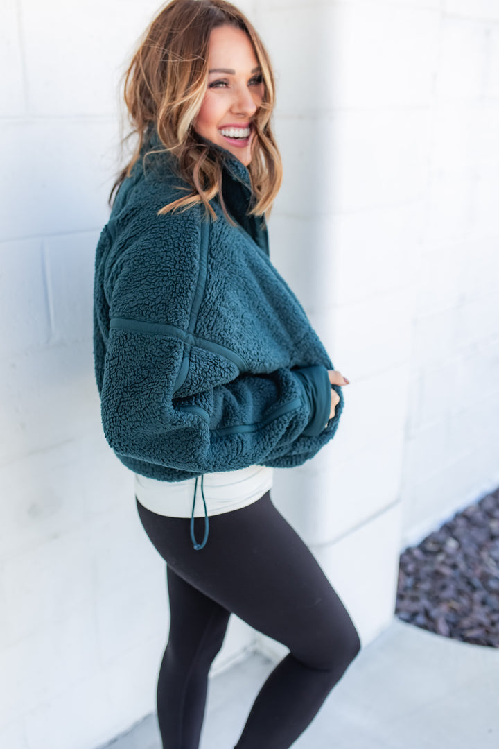 The Stick Season Sherpa Pullover - Green