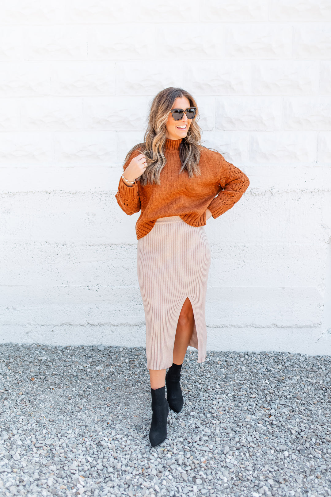 The Still Got It Knitted Skirt - Taupe