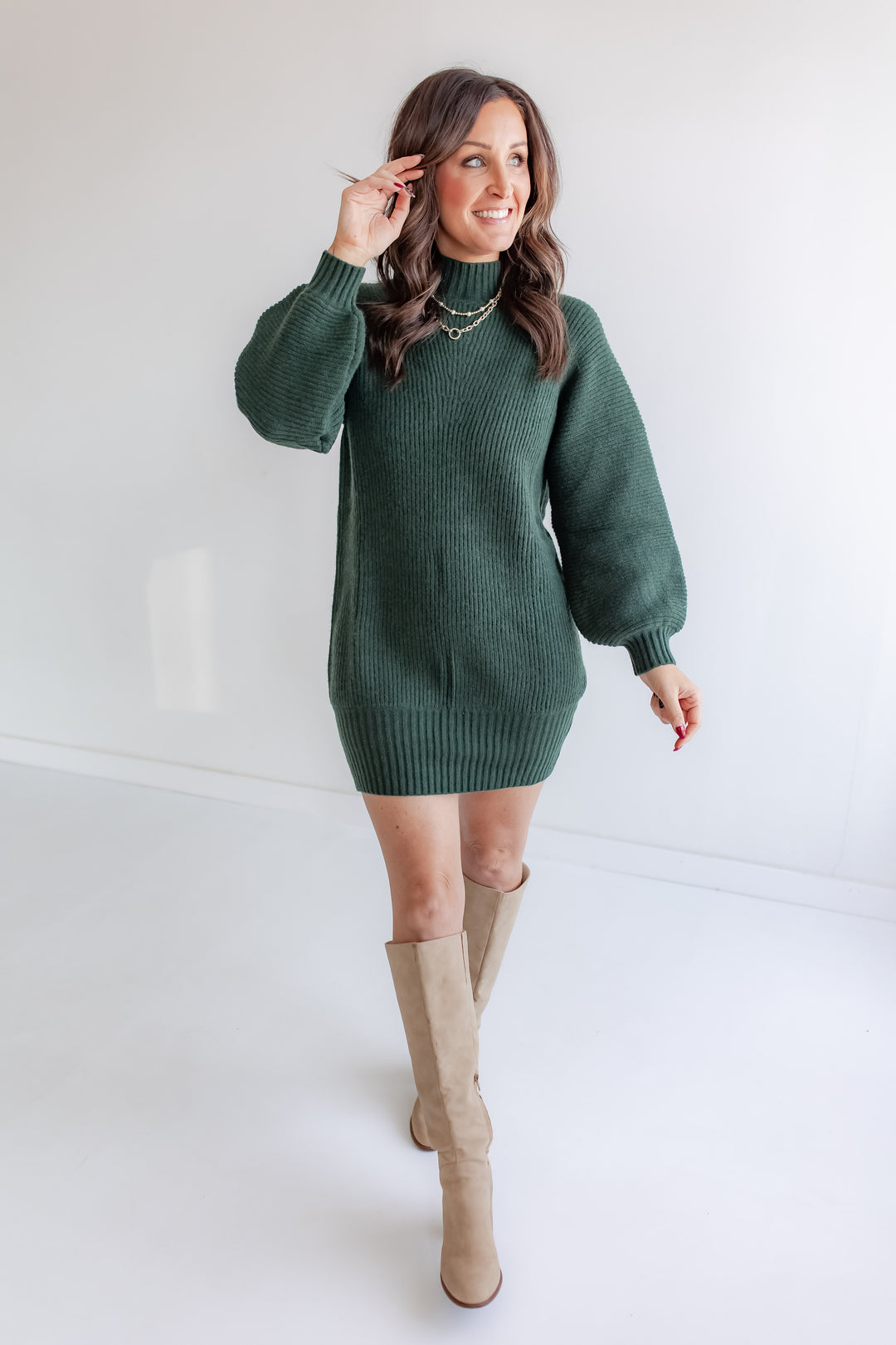 Hunter Green Sweater Dress | One Eleven Olive Boutique Hunter Green Sweater Dress | One Eleven Olive Boutique
